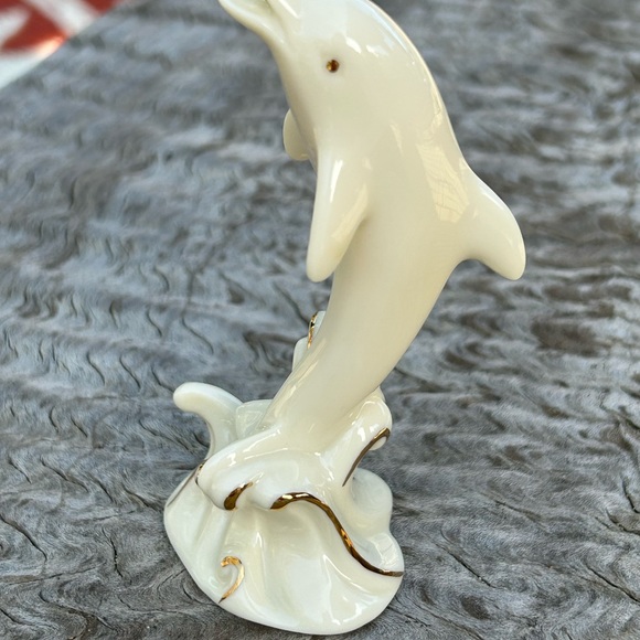 Lenox Figurine Cream Dolphin Porcelain Retired - Picture 3 of 5